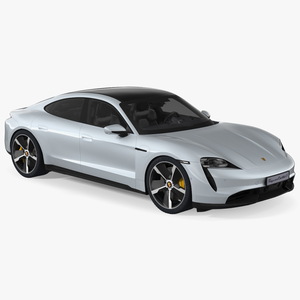 3D model Porsche Taycan Turbo S 2020 Silver Simple Interior