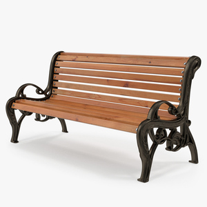 3D Classic Park Bench model