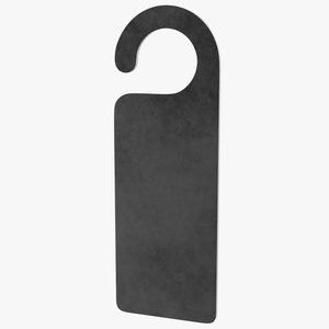 3D Door Hanger Tag Blank White Black model