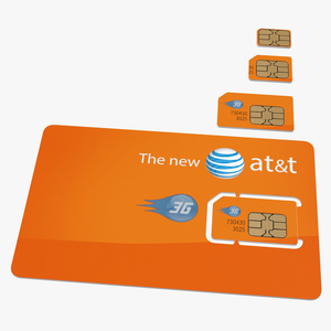 3D ATT Sim Card Different Sizes model