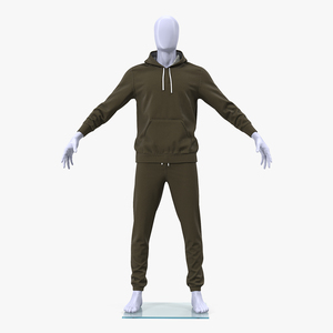 3D Sportswear Suit Lowered Hood on Mannequin