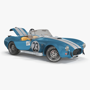 3D model Shelby 427 Cobra Blue Yellow Rigged