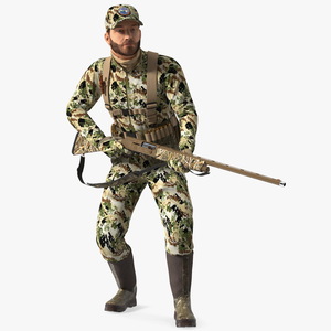 Creeping Duck Hunter in Forest Camo Fur 3D model