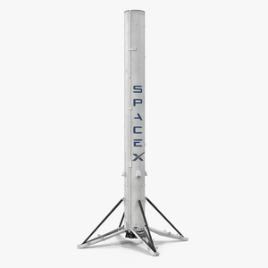 3D Falcon 9 First Stage with Landing Legs model