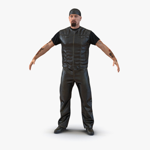 3D Biker Man Generic with Fur