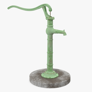 3D model Vintage Hand Water Pump Rigged