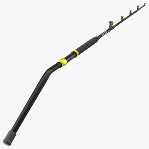 Bent Butt Short Dredge Fishing Rod Blue Marlin Tournament 3D