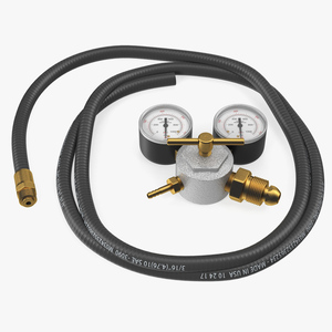 3D Argon Pressure Regulator with Gas Hose model