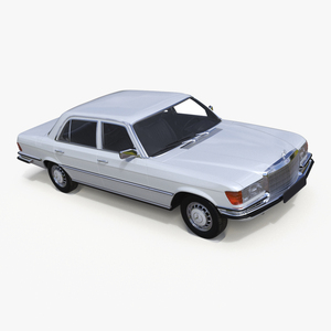 3D model Classic Mercedes Benz 350 SE White Simplified