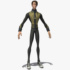 Cartoon Man in Cavalry Jacket 3D model