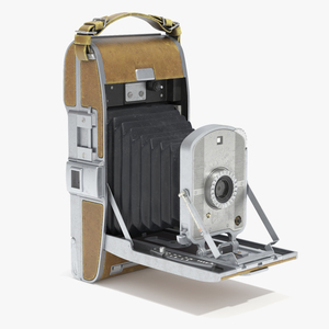 3D Old Vintage Folding Camera