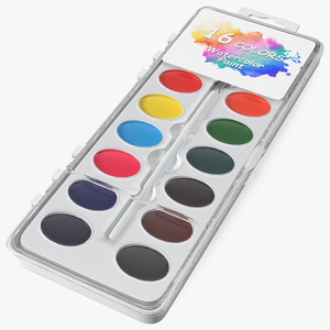 Kids Water Color Paints Set in White Box Fur 3D model