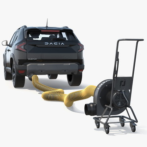 FumeCaddie Car Exhaust Extractor with Dacia Duster SUV 3D model