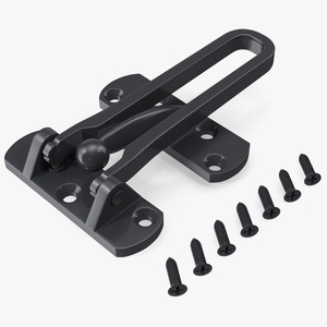 3D Security Door Latch Guard Black