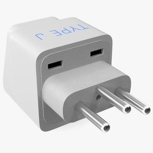 3D model Type J Universal Plug Adapter White