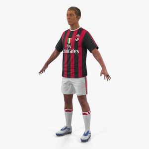 3D Soccer or Football Player Milan with Hair