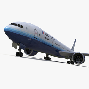 3D Boeing 777 United Airlines