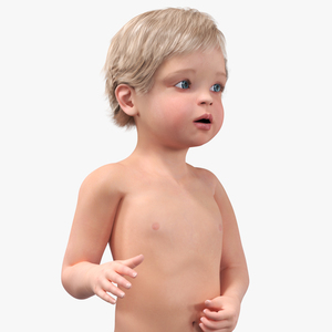 One Year Old Baby Rigged 3D model