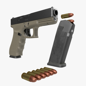 3D model Glock 17 Semi Automatic Pistol