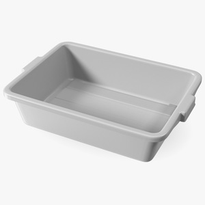 Large Grey Tote Tray Airport Security 3D