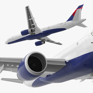 Delta Airlines Boeing 757 Commercial Airliner Rigged 3D