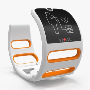 3D model Futuristic Health Monitoring Bracelet Vital Orange