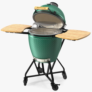 3D Big Green Egg Barbecue Grill Open model