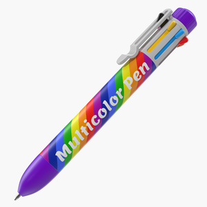 Rainbow Multicolor Retractable Ballpoint Pen 3D model