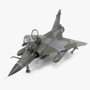 3D Dassault Mirage 2000N Tactical Bomber Camouflage with Armament Rigged for Maya model