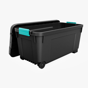 3D Plastic Storage Container Open Green