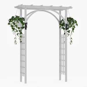 Garden Arch with Climbing Plants 3D