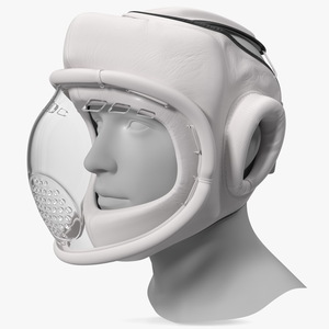 3D Kudo Head Guard Playwell White on Mannequin model