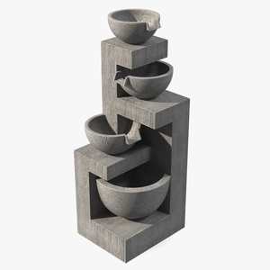 3D model Concrete Garden Fountain Empty