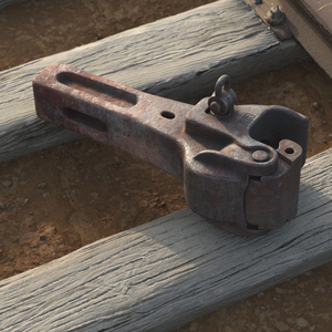 3D Railroad Coupler AAR Type E Rusty model