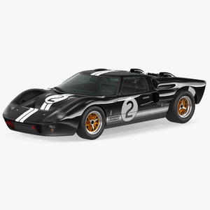 Ford GT40 Racing Car Black Simple Interior 3D