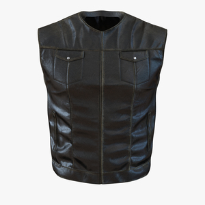 3D Leather Biker Vest Generic