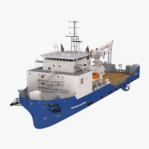 3D Construction Vessel Bourbon Enterprise Blue model