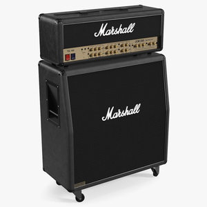 Marshall Guitar Amplifier and Cabinet 3D