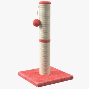 3D Cat Scratching Post Ball Red model