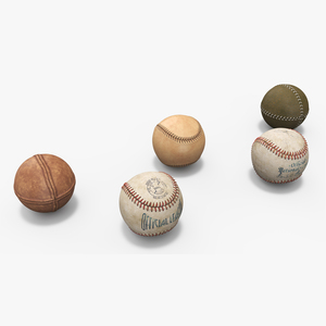 Historical Baseballs set 3D model