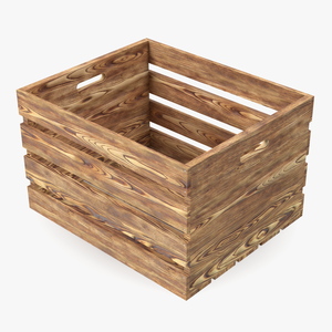 3D model Large High Box of Burnt Planks