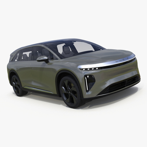 3D Lucid Gravity 2024 Electric SUV Olive Color model