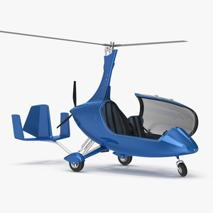 3D Gyroplane Blue Rigged