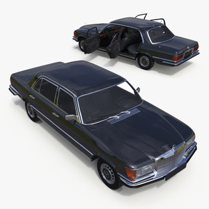 Mercedes Benz 350 SE Classic Sedan Black Rigged 3D