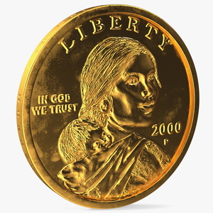 3D Sacagawea Golden Dollar model