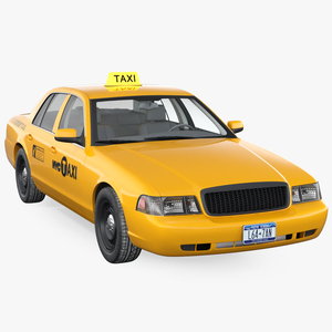 3D model Generic Yellow Taxi Simple Interior