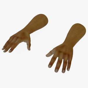 3D African Male Hands Base Pose model