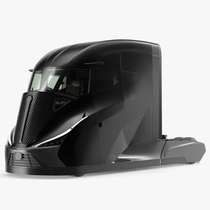 3D model Futuristic Modern Truck Black without Trailer