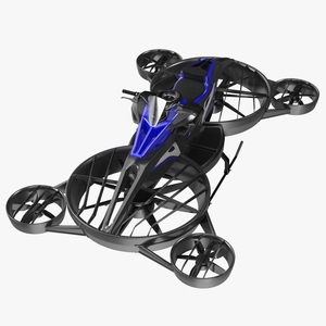 3D Blue Hoverbike XTURISMO model