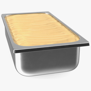 3D model Caramel Ice Cream Tray Untouched Surface